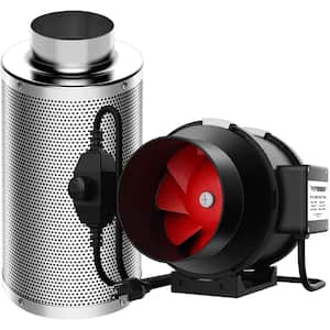 6 in. 390 CFM Inline Duct Fan with 6 in. x 18 in. Carbon Filter Odor Control System