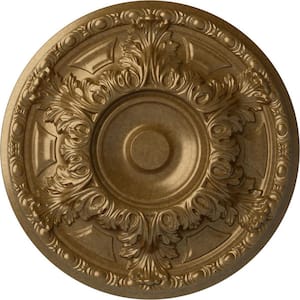 19 in. x 1-1/2 in. Granada Urethane Ceiling Medallion (Fits Canopies upto 7-1/8 in.), Pale Gold