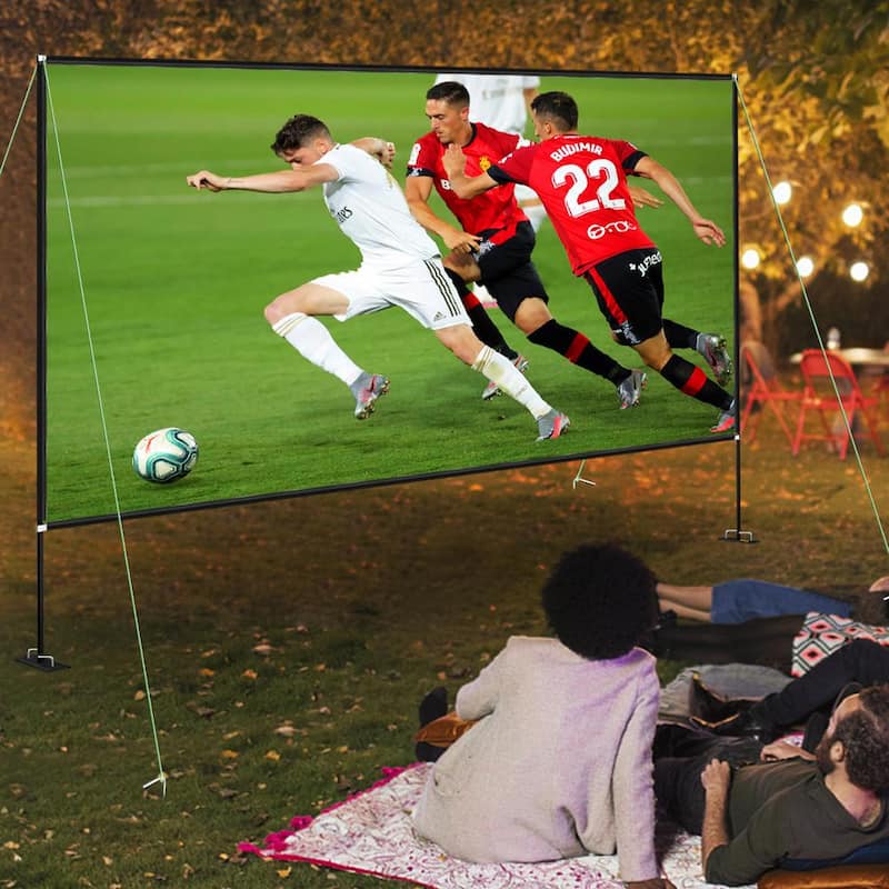 Projector Screen with Stand 150 in. Portable Movie Screen 16:9 4K HD Wide Angle Outdoor Projector Screen Stand