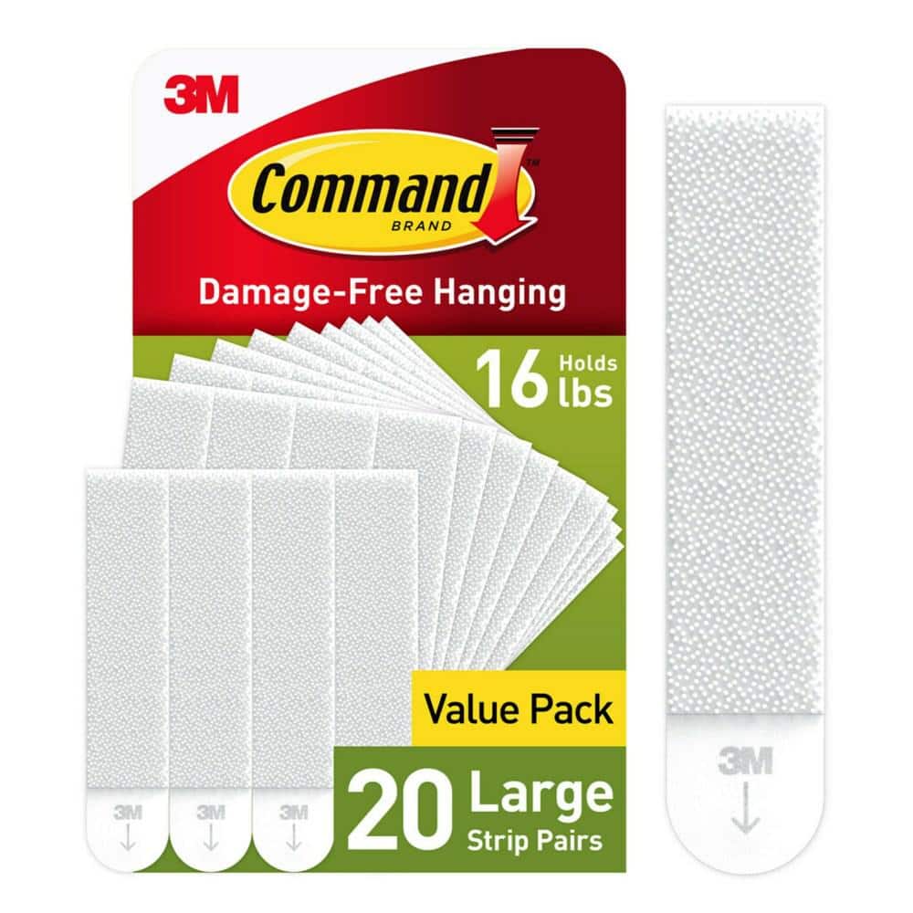 Command White Large Utility Hooks, Damage-Free Organizing, 6 Hooks, 12  Command Strips