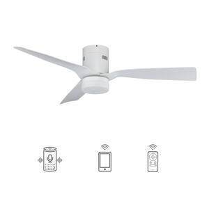 Striver 52 in. Indoor/Outdoor White Smart Ceiling Fan, Dimmable LED Light and Remote, Works with Alexa/Google Home/Siri