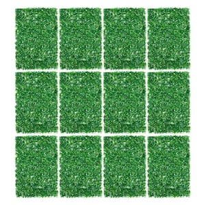 15.74 in. H x 23.62 in. W Artificial Boxwood Hedge Greenery Panels Outdoor Garden Decor (12- Piece)