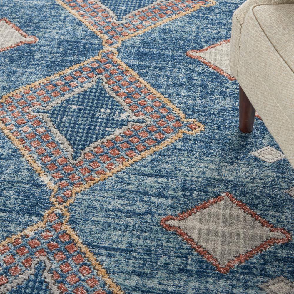 Concerto Moroccan Blue Rectangular Area Rug 2'2" x 3'9"