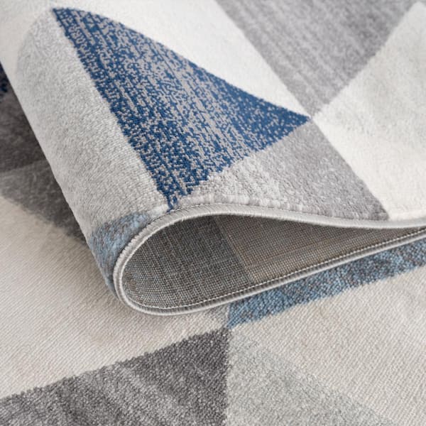 Havana Collection - Modern Runner Rug (7x10 feet)- 6'7" x 9'6", Navy Blue