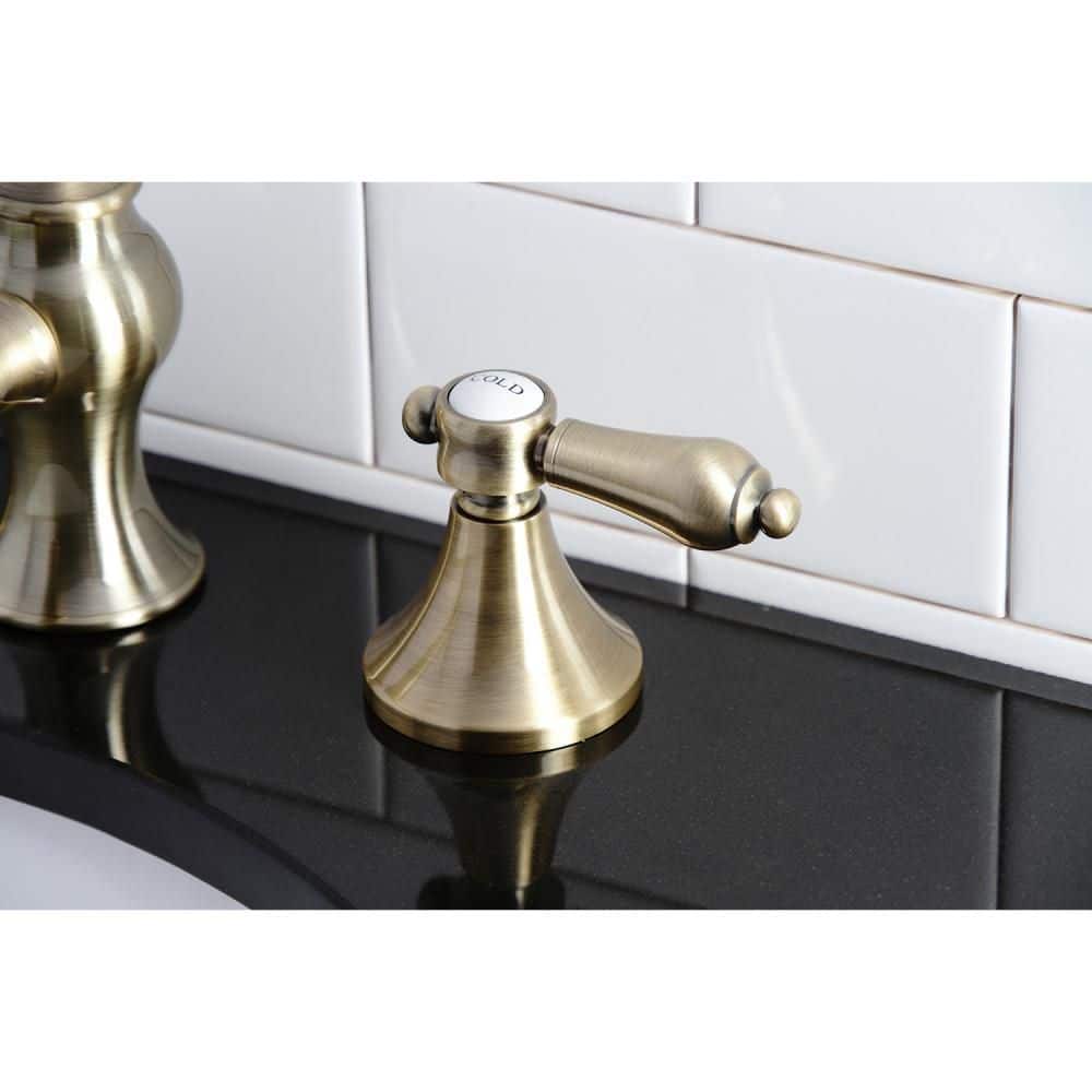 Vintage Brass 8" Widespread Elegant Bathroom Faucet