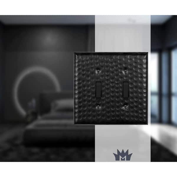 Black 2-Gang Toggle Wall Plate (1-Pack)
