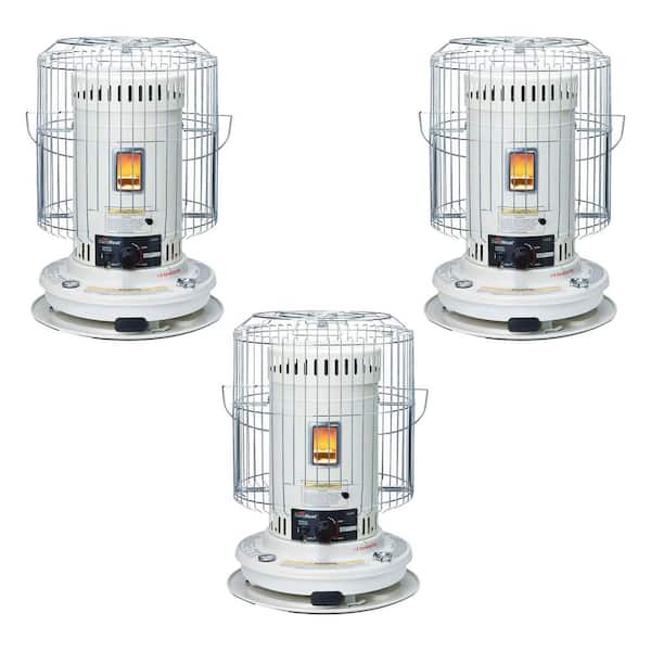 KeroHeat 23,500 BTU White Kerosene Convection Portable Cordless Space Heater with Indoor/Outdoor Use, 3 Pack