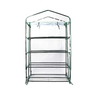 1.5 ft. L x 3.3 ft. W x 5.3 ft. H 4-Tier Extra-Wide Greenhouse with Metal Frame and PVC Cover