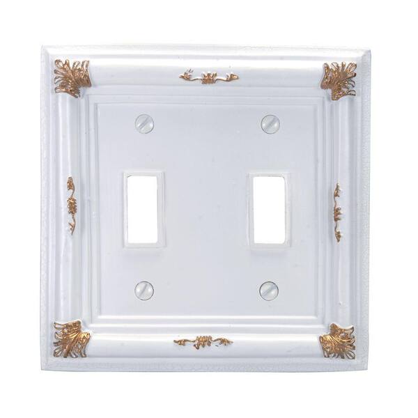 AMERELLE White 2-Gang Toggle Wall Plate (1-Pack)