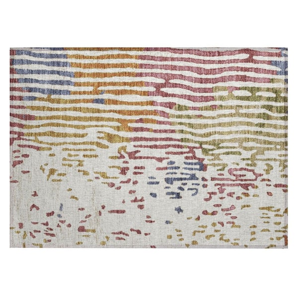 Chantille Machine Washable Indoor/Outdoor Abstract ACN3002 Ivory 3 ft. x 4 ft. Area Rug