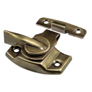 1-3/4 in. Antique Brass-Plated Stamped Steel Double Hung Sliding Window Sash Lock w/Draw Tight Cam-Action Latch Design