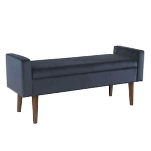 48 in. Blue Backless Bedroom Bench with Lift Top Storage