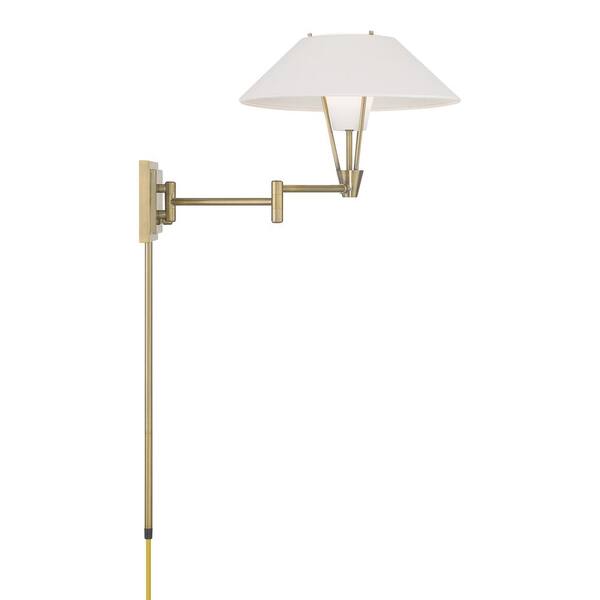 NORWELL Cody 1Light Antique Brass Swing Arm Wall Sconce 6671ANTW