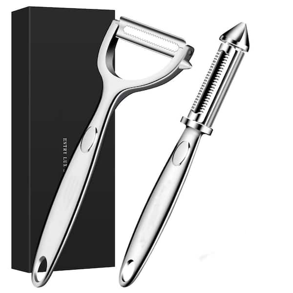Ultra Sharp Vegetable Peelers for Kitchen, Design with Ergonomic Non-Slip Handle, Y+I Shaped Stainless Steel Serrated
