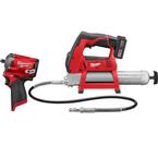M12 12-Volt Li-Ion Cordless Grease Gun Kit with Stubby 3/8 in. Impact Wrench, One 3.0 Ah Battery, Charger and Tool Bag
