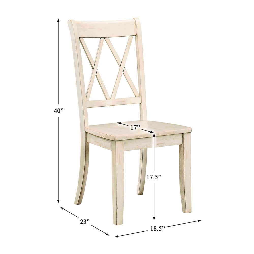 Janina Cream White Transitional Upholstered Side Chair with Pine Veneer
