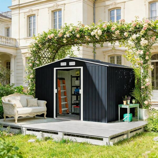 Sudzendf 6 ft. W x 9 ft. D Metal Outdoor Storage Shed with Double