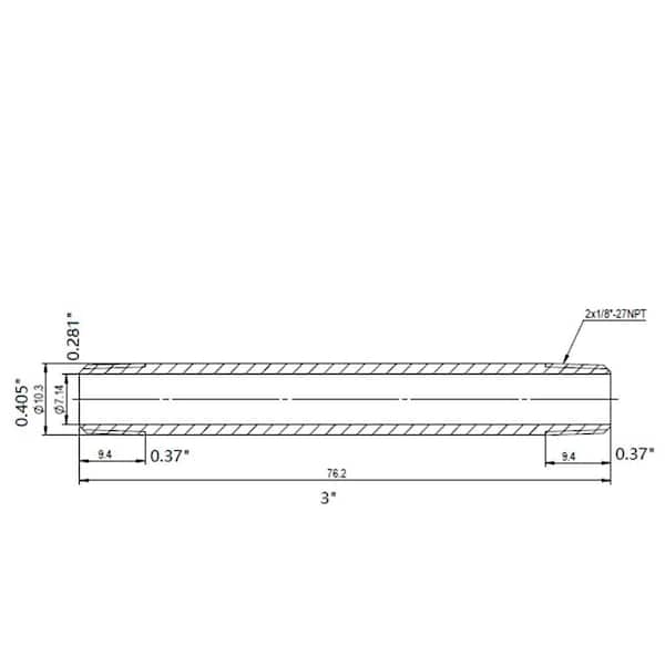 1/8 in. x 3 in. MIP Brass Nipple Fitting