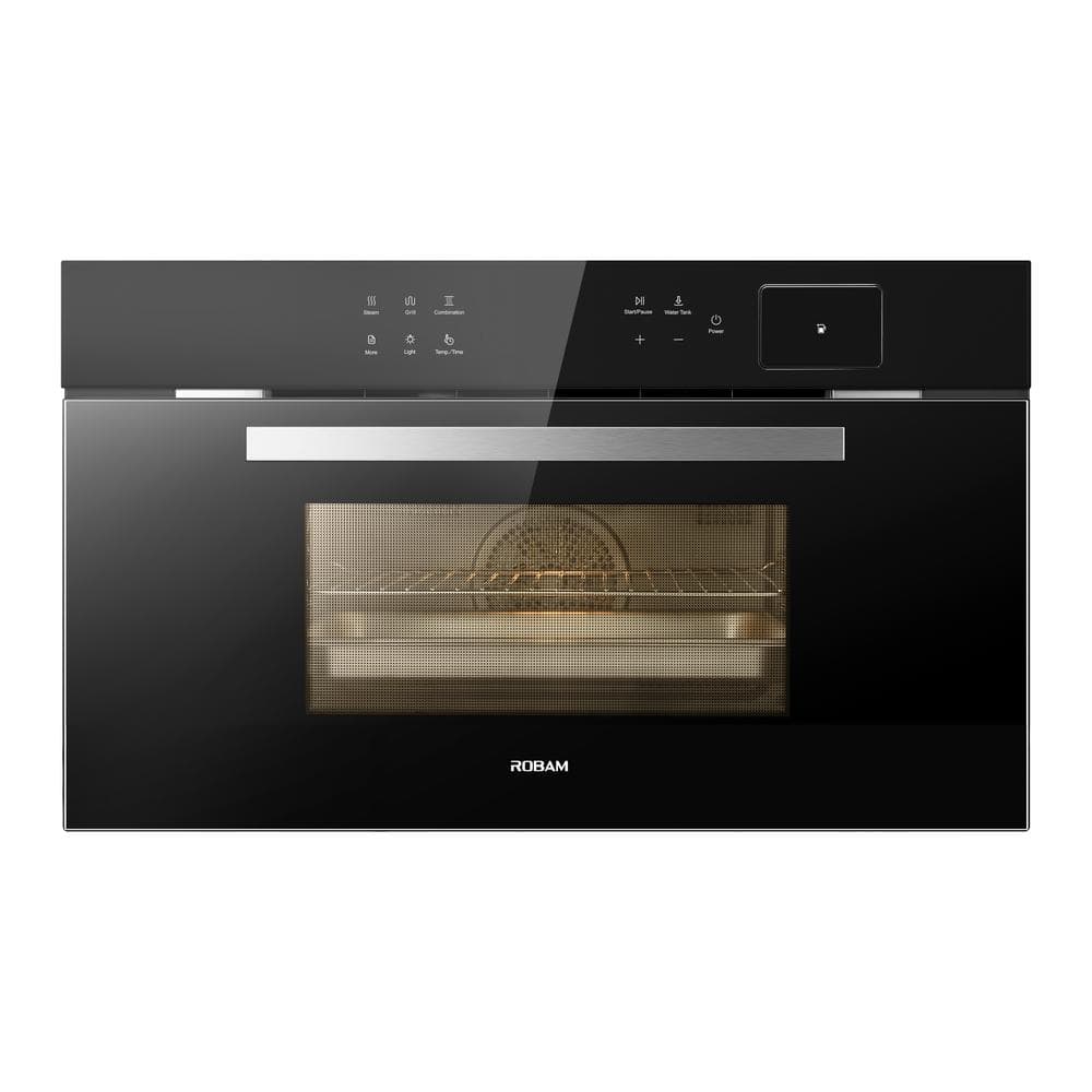 ROBAM CQ762 30 in. Built In Gas Convention Oven with Steam Cooking Onxy Black Tempered Glass with Stainless Steel -  ROBAM-CQ762