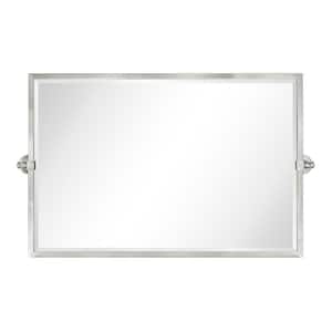 Sema 36 in. W x 24 in. H Large Rectangular Metal Framed Horizontal Pivot Wall Mount Bathroom Vanity Mirror in Nickel