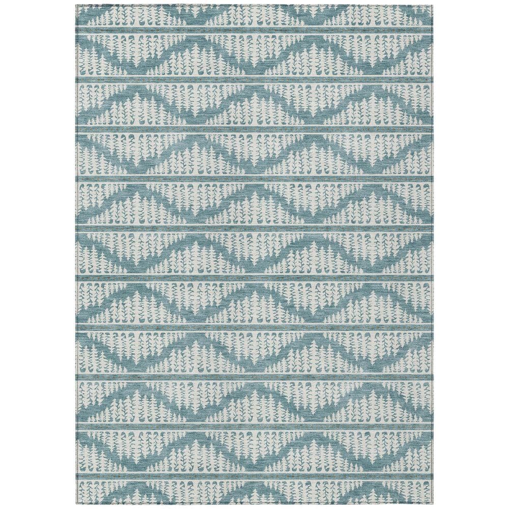 Chantille Machine Washable Indoor/Outdoor Abstract ACN2985 Teal 8 ft. x 10 ft. Area Rug price history on PriceWatchPro