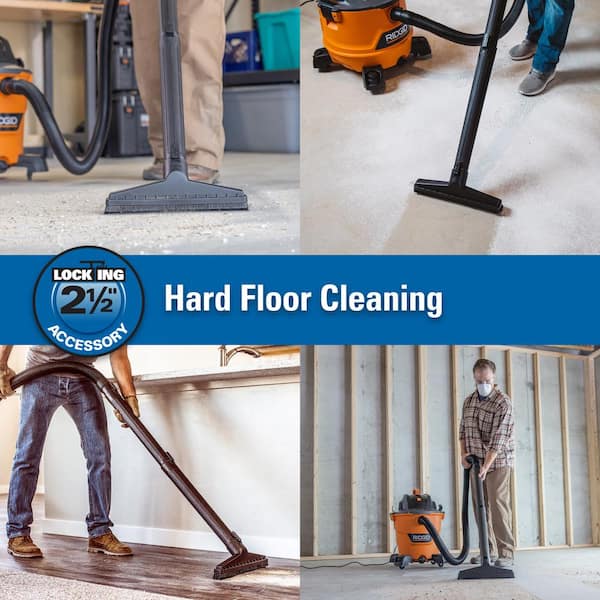 2-1/2 in. Locking Floor Brush Accessory Shop Vacuum Attachment for RIDGID Wet Dry Vacs Hoses and Wands