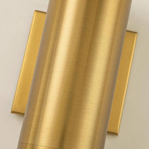 EDISLIVE Alexa 2-Light Gold Integrated LED Cylinder Outdoor Wall