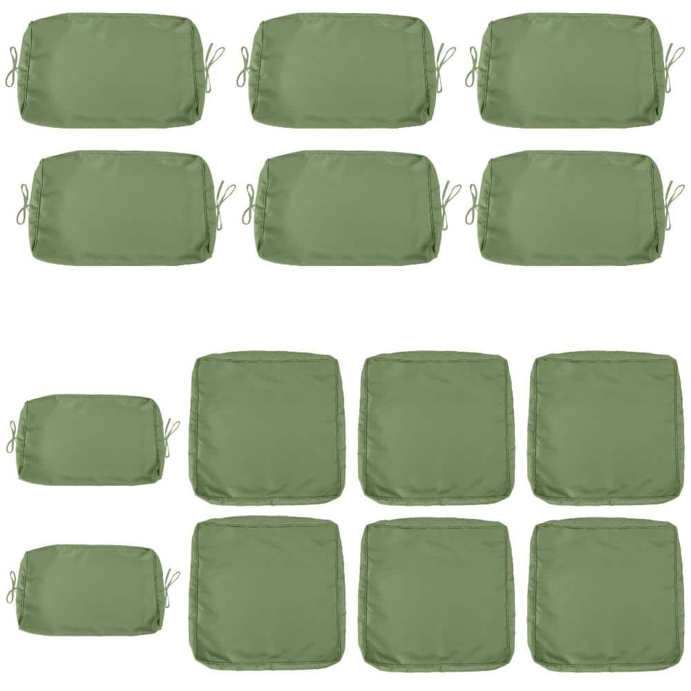 14-Pack Outdoor Cushion Covers for 7-Piece 6-Seater Wicker Rattan Sectional Sofa, Green price history on PriceWatchPro