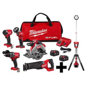 M18 FUEL 18-Volt Lithium-Ion Brushless Cordless Combo Kit (5-Tool) with M18 Rocket Light