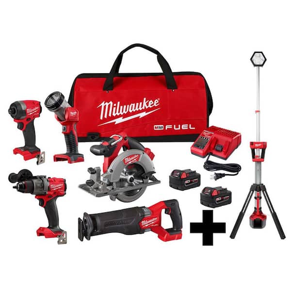 Milwaukee M18 FUEL 18-Volt Lithium-Ion Brushless Cordless Combo Kit (5-Tool) with M18 Rocket Light
