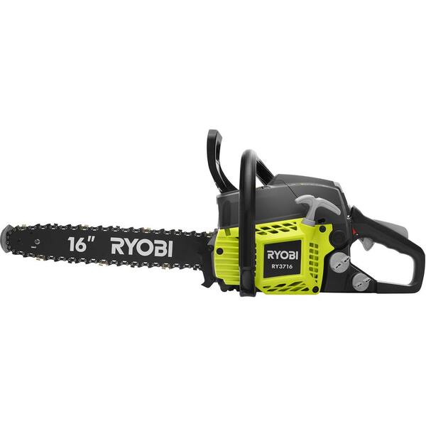 37cc 2-Cycle Chain Saw Automatic Oiler Reconditioned Ryobi Gas Chainsaw 16 in 