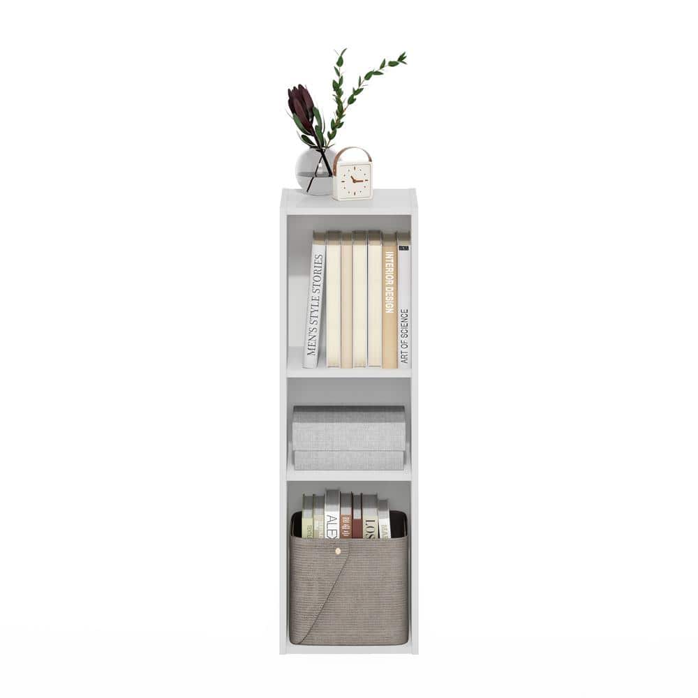 White Adjustable 3-Tier Composite Wood Storage Shelf