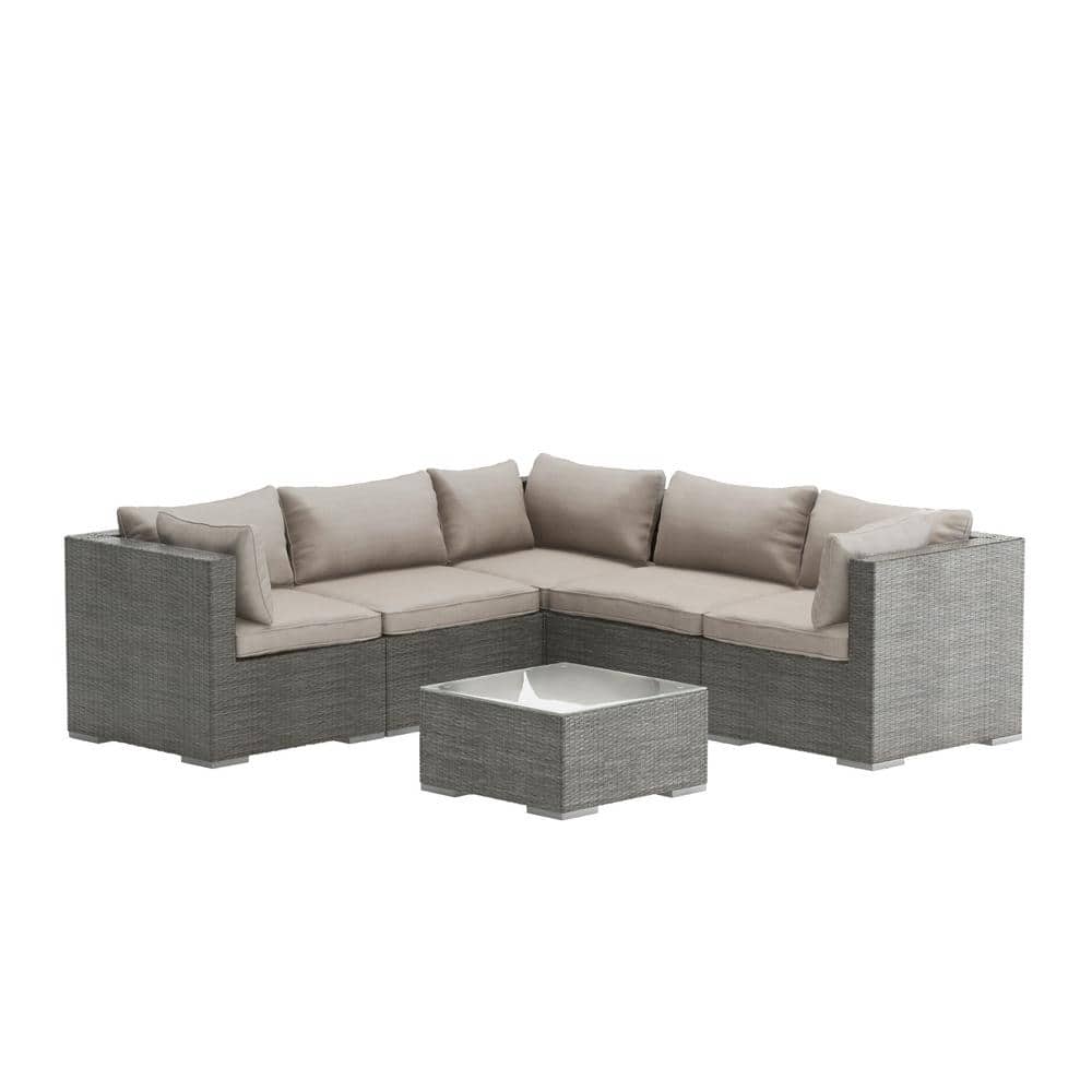 Balkene Home Sino Wicker Patio Sectional Sofa - Thumbnail 2