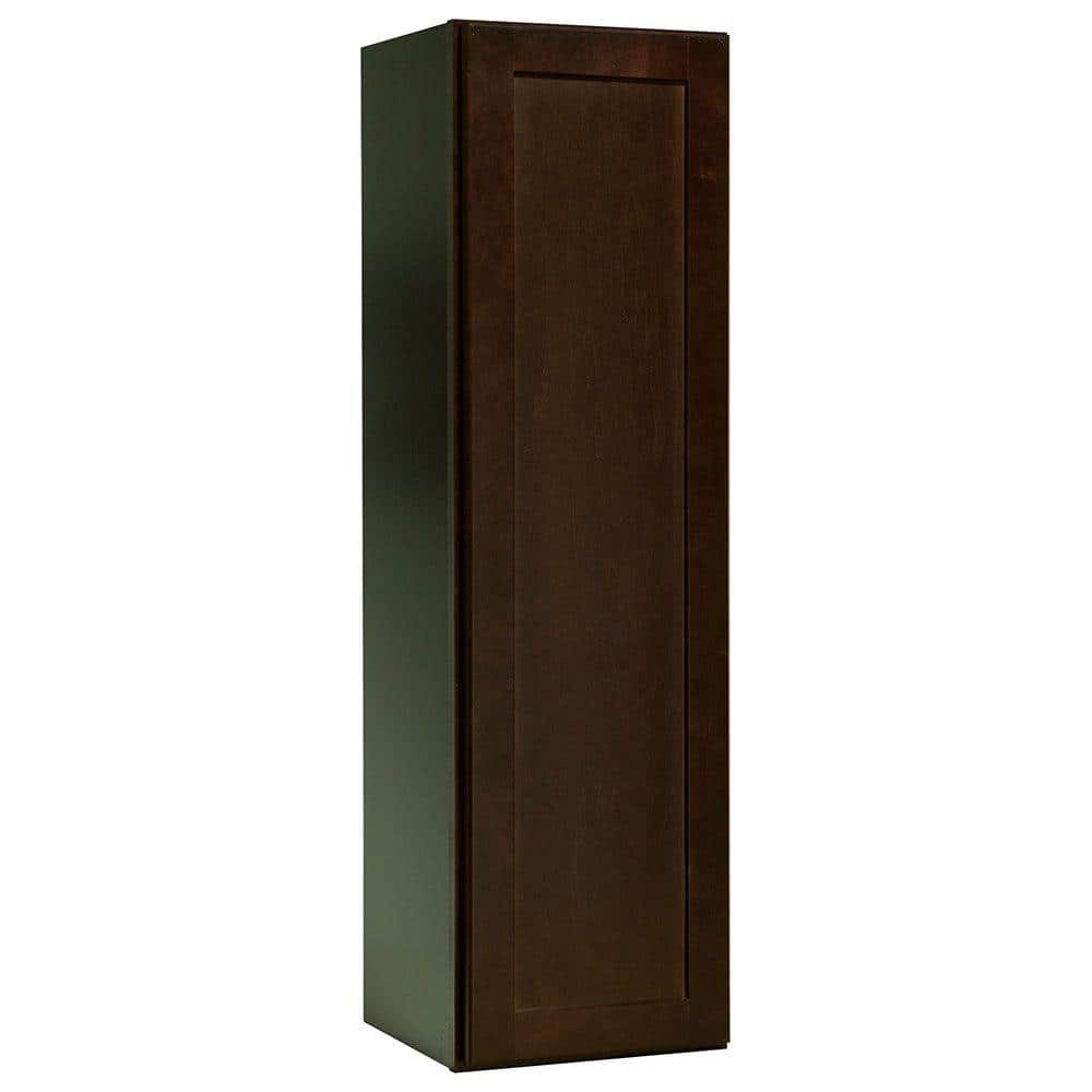 Hampton Bay Shaker 12 In W X 12 In D X 42 In H Assembled Wall   Java Hampton Bay Assembled Kitchen Cabinets Kw1242 Sjm 64 1000 