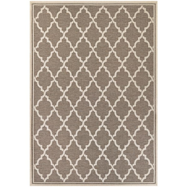 Monaco Ocean Port Taupe-Sand 6 ft. x 9 ft. Indoor/Outdoor Area Rug