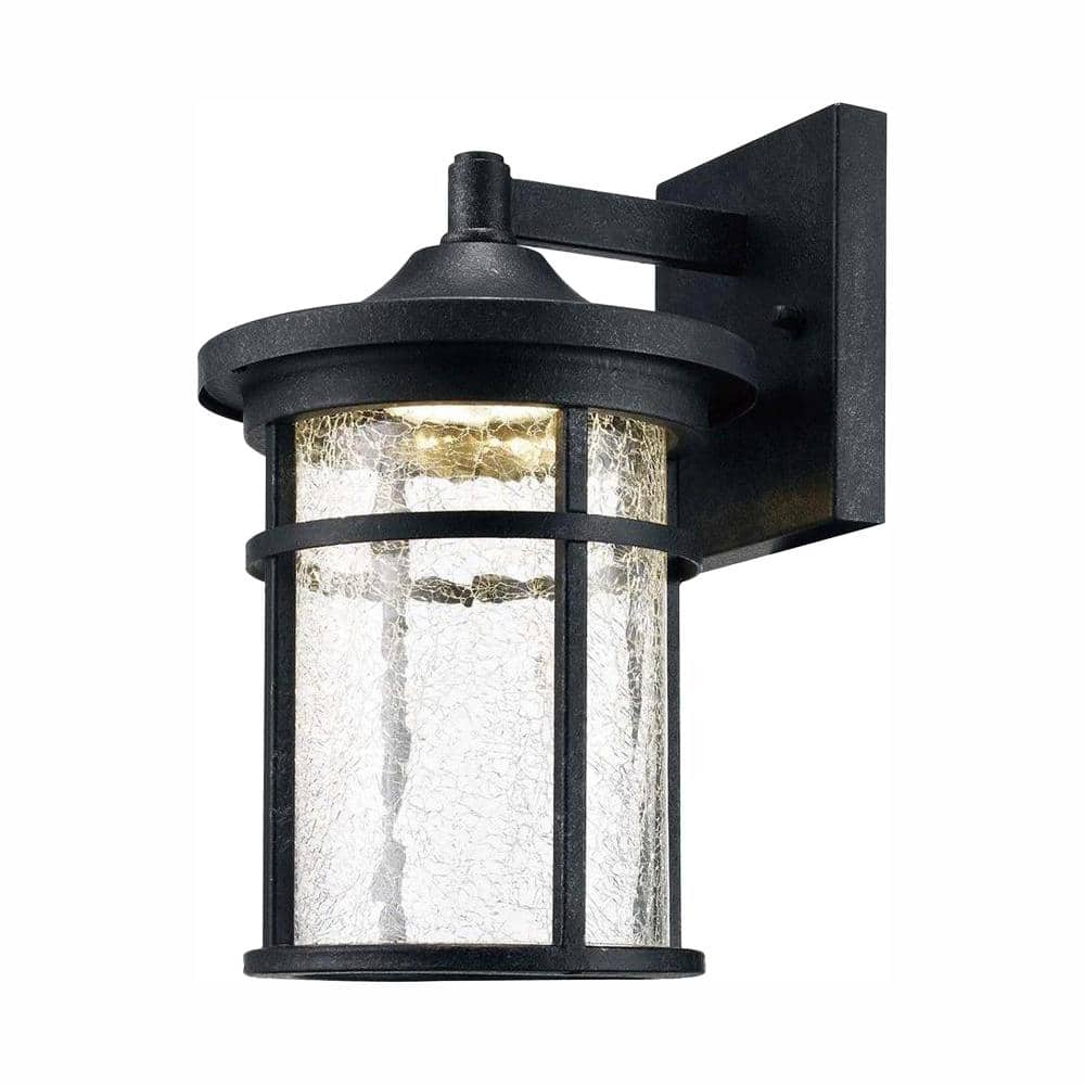ozon bunke Urimelig Home Decorators Collection Westbury Aged Iron Large LED Outdoor Wall Light  Fixture with Clear Crackled Glass LED-KB 08304 - The Home Depot