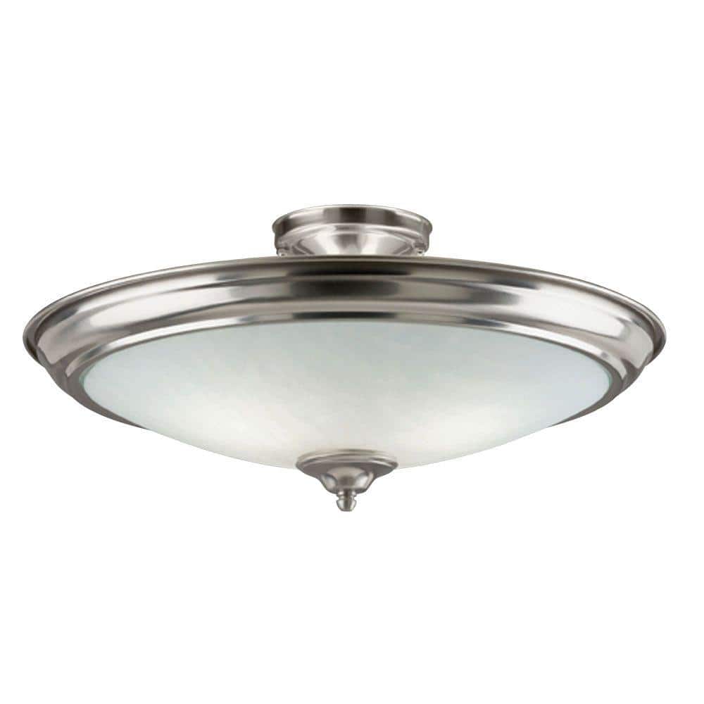 Westinghouse 2Light Brushed Nickel Interior Ceiling SemiFlush Mount