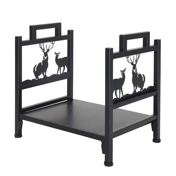 Karl home 18 in. Heavy-Duty Firewood Rack with Animal Pattern