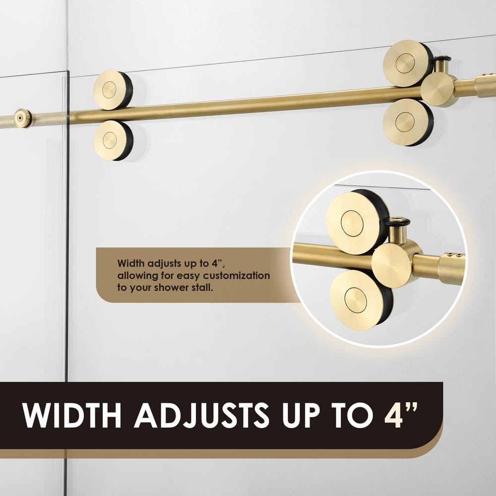 Altair Lazaro 60" Gold Frameless Sliding Shower Door