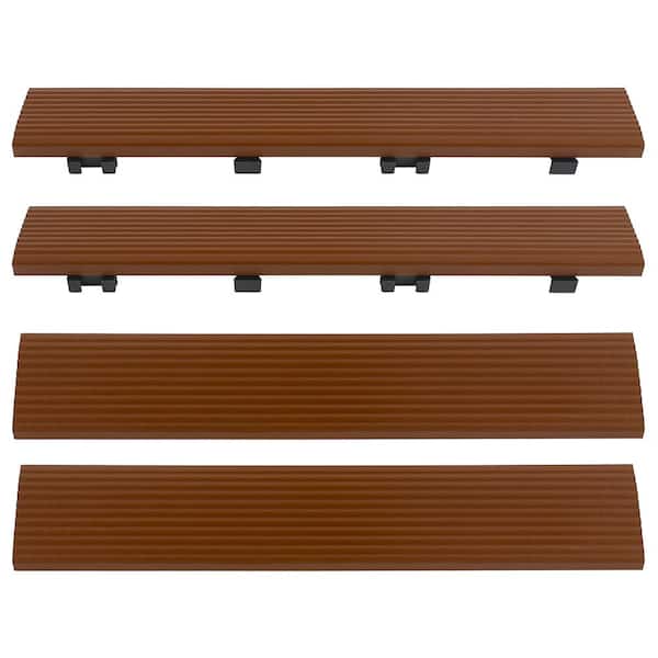 1/6 ft. x 1 ft. Quick Deck Composite Deck Tile Straight Fascia in Honduran Mahogany (4-Pieces/Box)