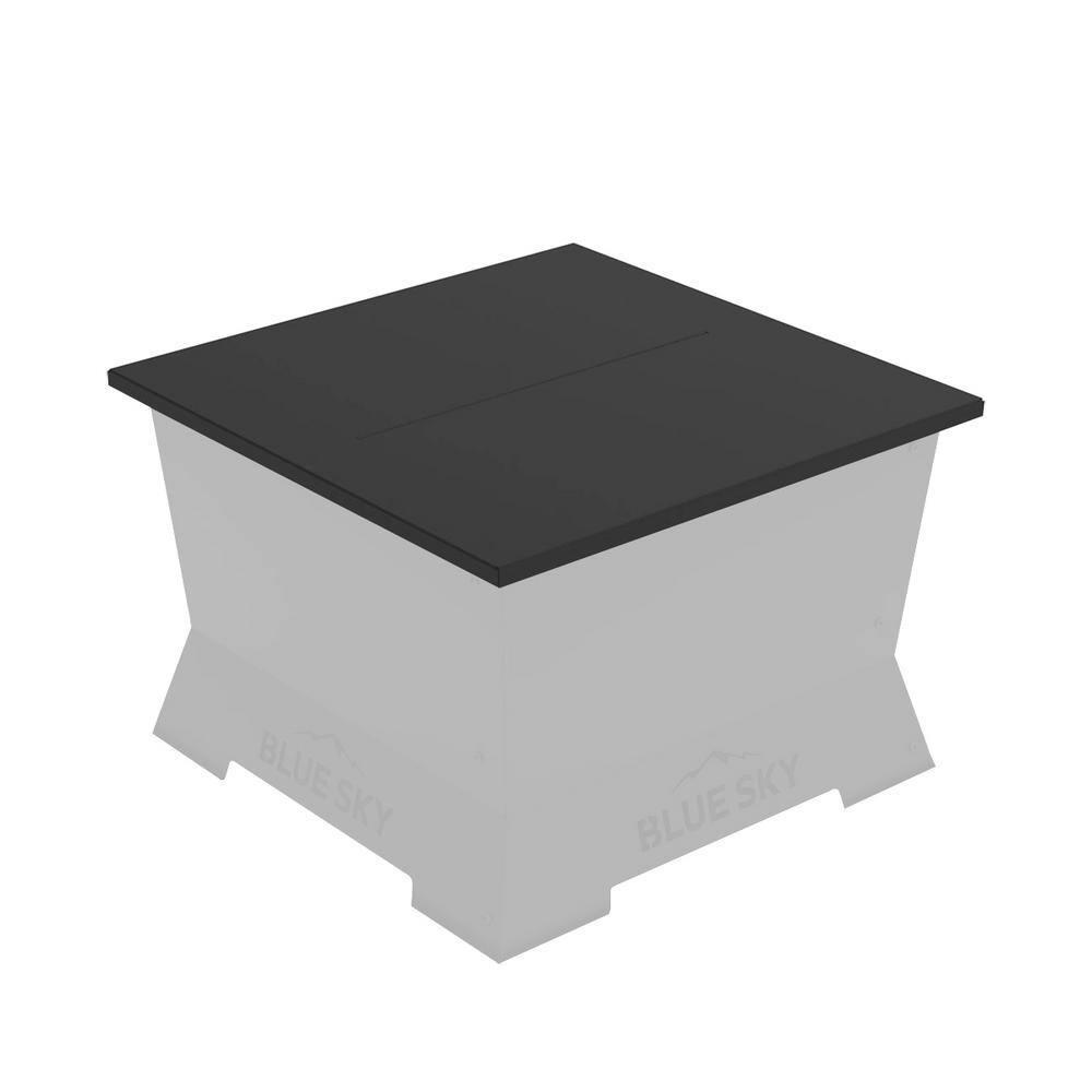 Black Steel 30" Square Fire Pit Lid