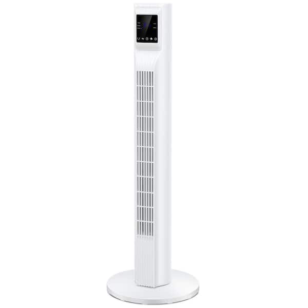 TRUSTECH 36 in. Oscillating Tower Fan with 3-Speeds and 3-Modes with Remote Control, 7.5-Hour Timer, Space-Saving in White