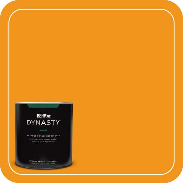 BEHR DYNASTY 1 qt. #290B-7 Yam Semi-Gloss Enamel Stain-Blocking Interior Paint and Primer