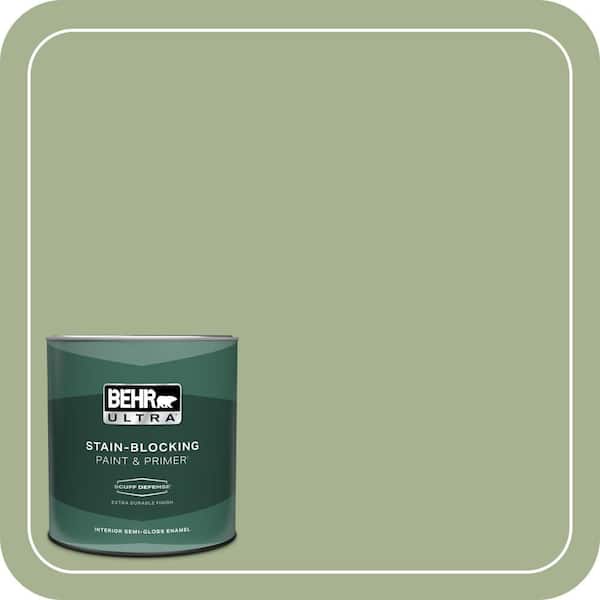 BEHR ULTRA 1 qt. #PPU11-06 Willow Grove Extra Durable Semi-Gloss Enamel Interior Paint & Primer