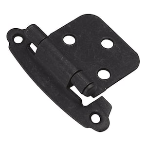 1-14/15 in. x 2-5/8 in. Black Iron Surface Self-Closing Hinge (2-Pack)