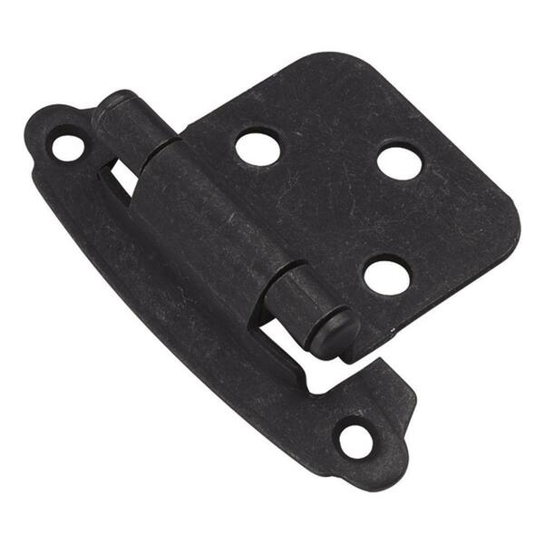 Hickory Hardware 1-14/15 in. x 2-5/8 in. Black Iron Surface Self-Closing Hinge (2-Pack)