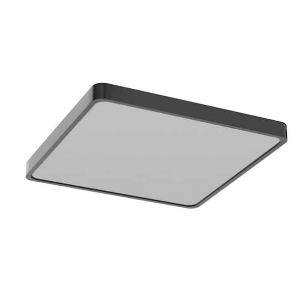 12 in. Matte Black Square LED Flush Mount Ceiling Light Fixture, 24W, 5000K Daylight for Bedroom Kitchen Bathroom