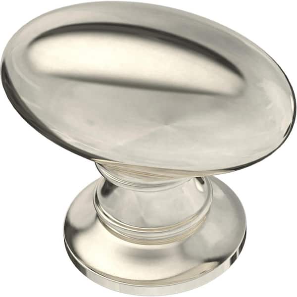 Liberty Rugby 1-1/4 in. (32 mm) Polished Nickel Oval Cabinet Knob
