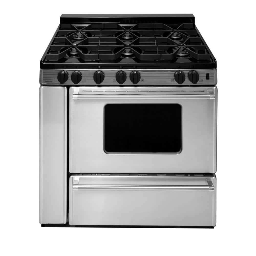 ProSeries 36 in. 3.91 cu. ft. Battery Spark Ignition Gas Range in Stainless Steel -  Premier, P36B3182PS