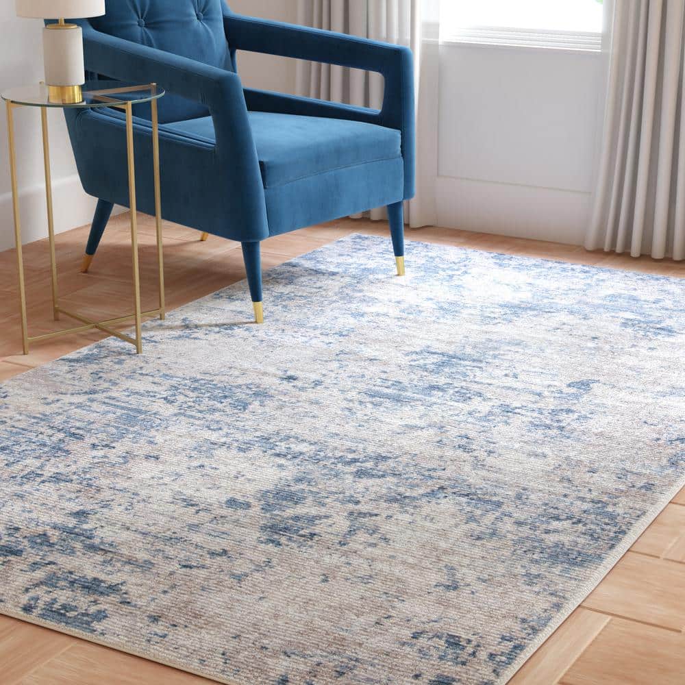 Amelia Gray/Blue 10 ft. x 14 ft. Distressed Abstract Area Rug - thumbnail 7